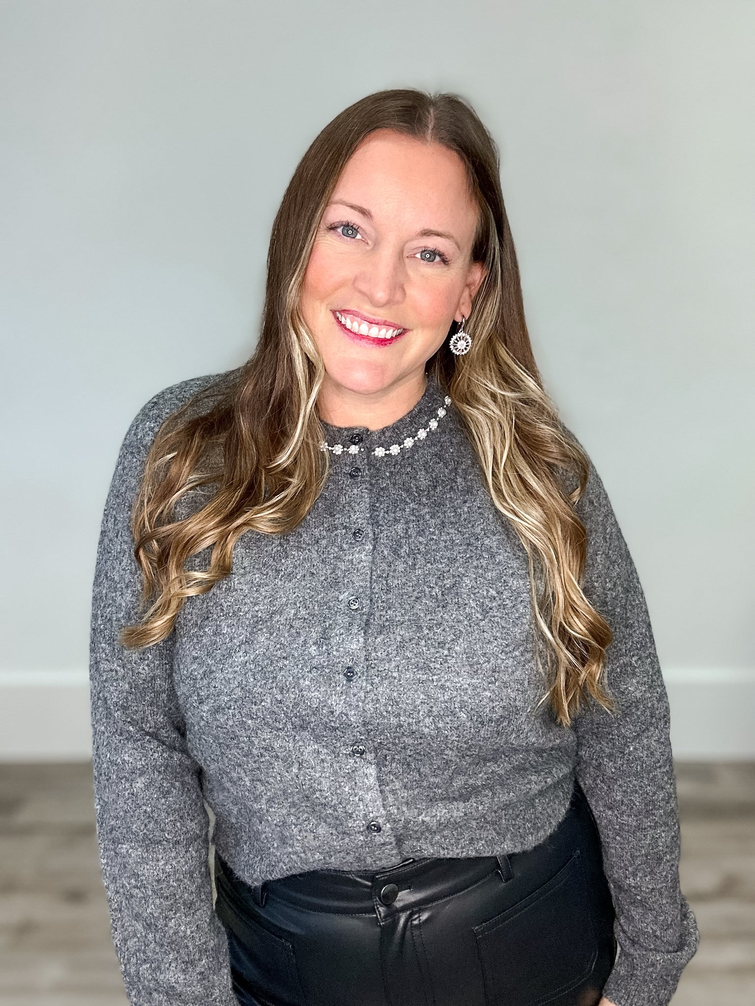 Roxy Cardigan - Grey Melange-cardigan- Hometown Style HTS, women's in store and online boutique located in Ingersoll, Ontario