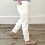 Judy Blue - White Drawstring Jogger-denim- Hometown Style HTS, women's in store and online boutique located in Ingersoll, Ontario