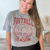 Football Season - Grey-graphic tee- Hometown Style HTS, women's in store and online boutique located in Ingersoll, Ontario