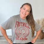 Football Season - Grey-graphic tee- Hometown Style HTS, women's in store and online boutique located in Ingersoll, Ontario