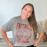 Football Season - Grey-graphic tee- Hometown Style HTS, women's in store and online boutique located in Ingersoll, Ontario