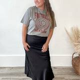 Football Season - Grey-graphic tee- Hometown Style HTS, women's in store and online boutique located in Ingersoll, Ontario