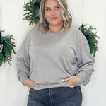 Regina Glitter Knit Pullover - Silver Metallic-Tops- Hometown Style HTS, women's in store and online boutique located in Ingersoll, Ontario