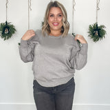Regina Glitter Knit Pullover - Silver Metallic-Tops- Hometown Style HTS, women's in store and online boutique located in Ingersoll, Ontario