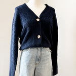 BYMAGRITE CARDIGAN - Dark Sapphire-Sweaters and Cardigans- Hometown Style HTS, women's in store and online boutique located in Ingersoll, Ontario