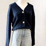 BYMAGRITE CARDIGAN - Dark Sapphire-Sweaters and Cardigans- Hometown Style HTS, women's in store and online boutique located in Ingersoll, Ontario
