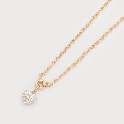 Small Glitter Heart On Chain-Accessories- Hometown Style HTS, women's in store and online boutique located in Ingersoll, Ontario