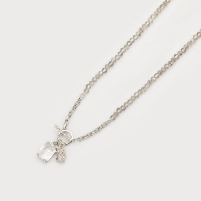 Glass Beads Necklace with Crystal Piece-Accessories- Hometown Style HTS, women's in store and online boutique located in Ingersoll, Ontario