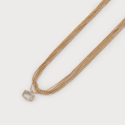 Multi Chains with Crystal Pendant-Accessories- Hometown Style HTS, women's in store and online boutique located in Ingersoll, Ontario