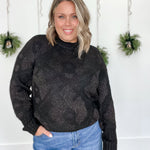 Sandra Knit Pullover - Black/Silver Lurex-sweater- Hometown Style HTS, women's in store and online boutique located in Ingersoll, Ontario