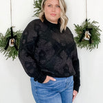 Sandra Knit Pullover - Black/Silver Lurex-sweater- Hometown Style HTS, women's in store and online boutique located in Ingersoll, Ontario