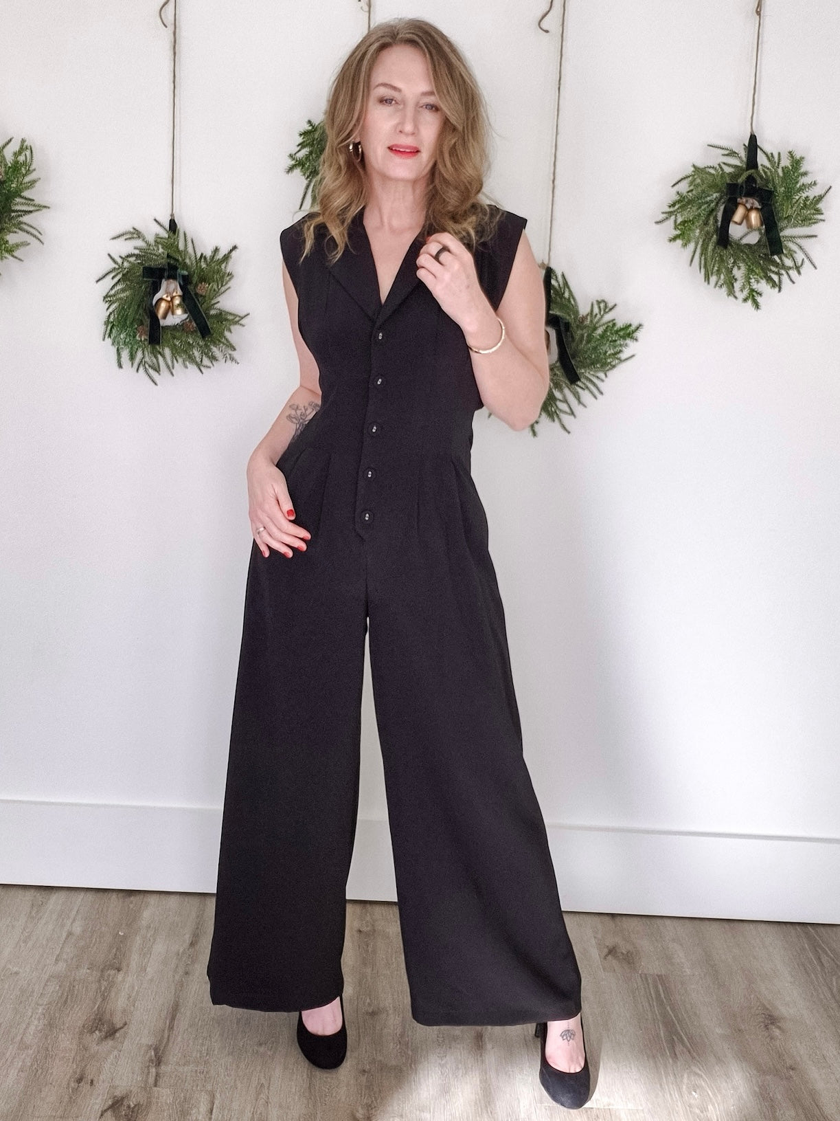 NIGHTCAP CUT OUT BACK WIDE LEG JUMPSUIT-Special Occasion Dresses- Hometown Style HTS, women's in store and online boutique located in Ingersoll, Ontario
