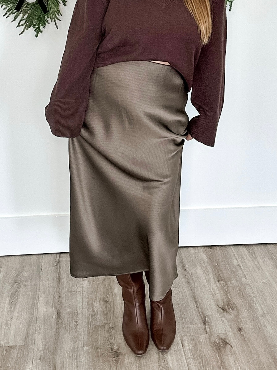 Lotte Skirt - Morel-skirt- Hometown Style HTS, women's in store and online boutique located in Ingersoll, Ontario