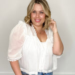 Lace Trim Blouse- White-blouse- Hometown Style HTS, women's in store and online boutique located in Ingersoll, Ontario