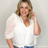 Lace Trim Blouse- White-blouse- Hometown Style HTS, women's in store and online boutique located in Ingersoll, Ontario
