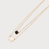 Two Layers Necklace with Acrylic Charms-Accessories- Hometown Style HTS, women's in store and online boutique located in Ingersoll, Ontario