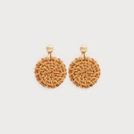 Rafia Disk on Metal Post-Accessories- Hometown Style HTS, women's in store and online boutique located in Ingersoll, Ontario