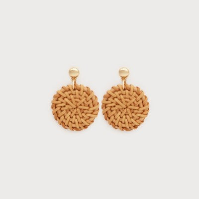 Rafia Disk on Metal Post-Accessories- Hometown Style HTS, women's in store and online boutique located in Ingersoll, Ontario
