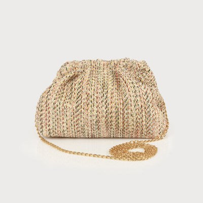 Rafia Clutch with Removable Chain-purse- Hometown Style HTS, women's in store and online boutique located in Ingersoll, Ontario