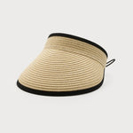 Straw Visor With Contrasting Trip and Adjustable Back-Accessories- Hometown Style HTS, women's in store and online boutique located in Ingersoll, Ontario