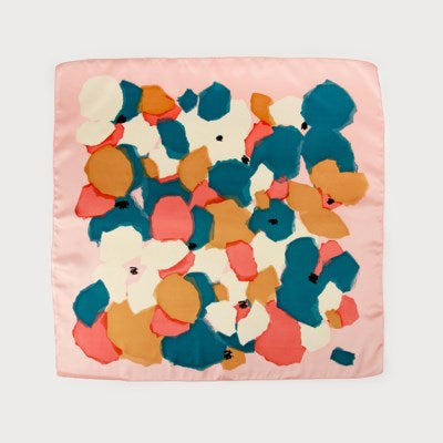 Satin Squared Scarf with Flower Print-Accessories- Hometown Style HTS, women's in store and online boutique located in Ingersoll, Ontario