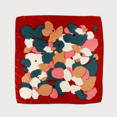 Satin Squared Scarf with Flower Print-Accessories- Hometown Style HTS, women's in store and online boutique located in Ingersoll, Ontario