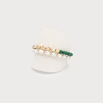 Set of 2 Elastic Bracelets with Metal and Pearl Beads-Accessories- Hometown Style HTS, women's in store and online boutique located in Ingersoll, Ontario