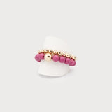 Set of 2 Bracelets with Metal and Beads-Accessories- Hometown Style HTS, women's in store and online boutique located in Ingersoll, Ontario