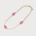 Chain with Coloured Stones and Pearls-Accessories- Hometown Style HTS, women's in store and online boutique located in Ingersoll, Ontario