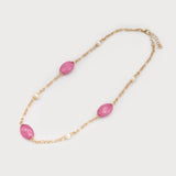 Chain with Coloured Stones and Pearls-Accessories- Hometown Style HTS, women's in store and online boutique located in Ingersoll, Ontario
