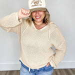 Open Knit Sweater - Taupe-Sweater- Hometown Style HTS, women's in store and online boutique located in Ingersoll, Ontario
