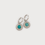 Huggies with Coloured Medallion in Stainless Steel Hoop-Accessories- Hometown Style HTS, women's in store and online boutique located in Ingersoll, Ontario