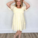 Crochet Square Neck Babydoll Dress-dress- Hometown Style HTS, women's in store and online boutique located in Ingersoll, Ontario