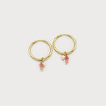Stainless Steel Hoop with Small Coloured Pendants-Accessories- Hometown Style HTS, women's in store and online boutique located in Ingersoll, Ontario