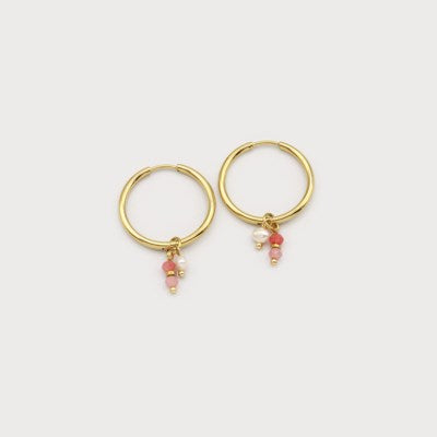 Stainless Steel Hoop with Small Coloured Pendants-Accessories- Hometown Style HTS, women's in store and online boutique located in Ingersoll, Ontario