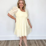 Crochet Square Neck Babydoll Dress-dress- Hometown Style HTS, women's in store and online boutique located in Ingersoll, Ontario
