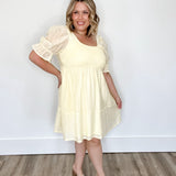 Crochet Square Neck Babydoll Dress-dress- Hometown Style HTS, women's in store and online boutique located in Ingersoll, Ontario