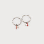 Stainless Steel Hoop with Small Coloured Pendants-Accessories- Hometown Style HTS, women's in store and online boutique located in Ingersoll, Ontario
