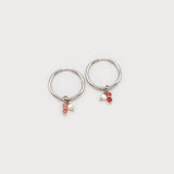 Stainless Steel Hoop with Small Coloured Pendants-Accessories- Hometown Style HTS, women's in store and online boutique located in Ingersoll, Ontario