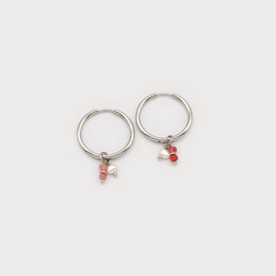 Stainless Steel Hoop with Small Coloured Pendants-Accessories- Hometown Style HTS, women's in store and online boutique located in Ingersoll, Ontario