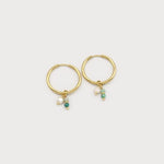 Stainless Steel Hoop with Small Coloured Pendants-Accessories- Hometown Style HTS, women's in store and online boutique located in Ingersoll, Ontario