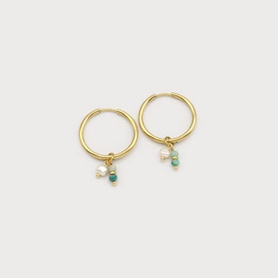 Stainless Steel Hoop with Small Coloured Pendants-Accessories- Hometown Style HTS, women's in store and online boutique located in Ingersoll, Ontario