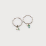Stainless Steel Hoop with Small Coloured Pendants-Accessories- Hometown Style HTS, women's in store and online boutique located in Ingersoll, Ontario