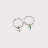 Stainless Steel Hoop with Small Coloured Pendants-Accessories- Hometown Style HTS, women's in store and online boutique located in Ingersoll, Ontario