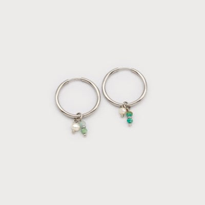 Stainless Steel Hoop with Small Coloured Pendants-Accessories- Hometown Style HTS, women's in store and online boutique located in Ingersoll, Ontario