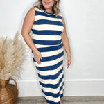 Stripe Set - Navy-Casual Dresses- Hometown Style HTS, women's in store and online boutique located in Ingersoll, Ontario