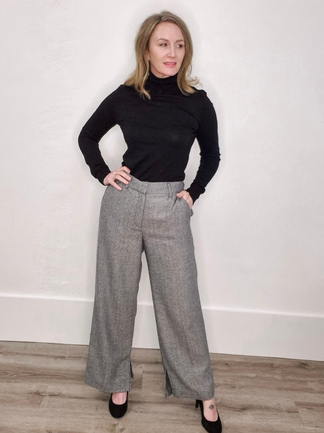 Astrid Roll Neck Top - Deep Black-Casual Tops- Hometown Style HTS, women's in store and online boutique located in Ingersoll, Ontario