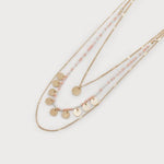 Triple Chain Necklace With Mini Glass Beads-Accessories- Hometown Style HTS, women's in store and online boutique located in Ingersoll, Ontario