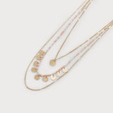 Triple Chain Necklace With Mini Glass Beads-Accessories- Hometown Style HTS, women's in store and online boutique located in Ingersoll, Ontario