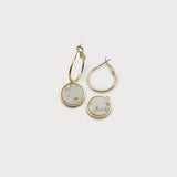 Flat Natural Stones on Hoops-Accessories- Hometown Style HTS, women's in store and online boutique located in Ingersoll, Ontario